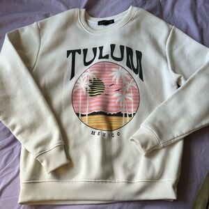 White Tulum Mexico Graphic Sweatshirt